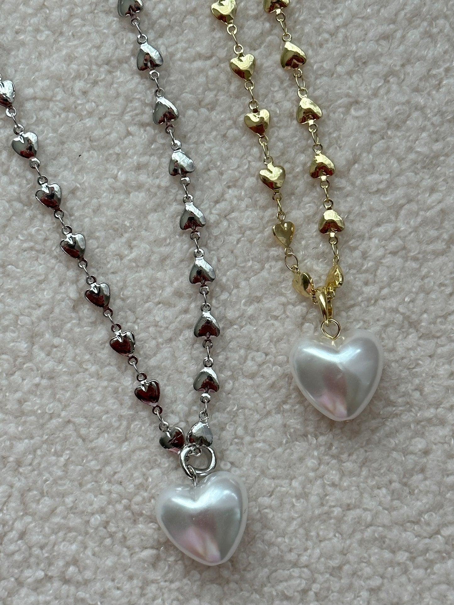 Vintage Pearl Heart Necklace